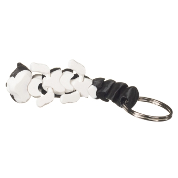 Kot Munchkin czarny z białym kołnierzem - brelok do kluczy